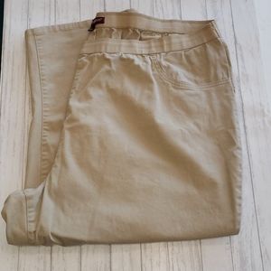 JESSICA LONDON Khaki Tan Cropped Pants, Size 28